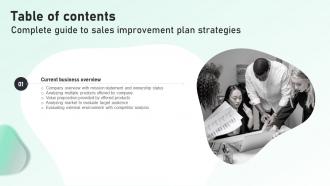 Complete Guide To Sales Improvement Plan Strategies Table Of Contents MKT SS V