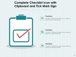 Complete icon percentage arrow checklist document storage employee