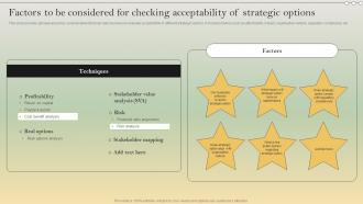 Complete Strategic Analysis Factors To Be Considered For Checking Acceptability Strategy SS V