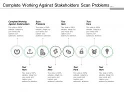 Complete working against stakeholders scan problems identify risks