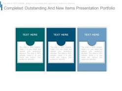 Completed Outstanding And New Items Presentation Portfolio