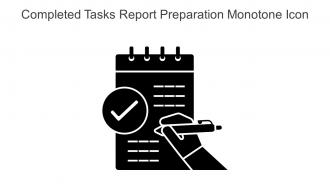 Completed Tasks Report Preparation Monotone Icon In Powerpoint Pptx Png And Editable Eps Format