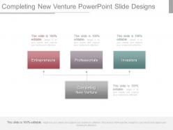 Completing new venture powerpoint slide designs