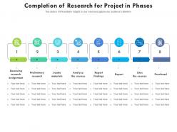 Completion of research for project in phases