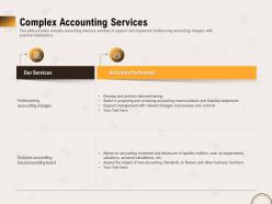 Complex accounting services activities ppt file brochure