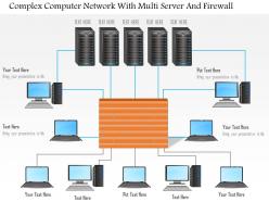 Complex computer network with multi server and firewall ppt slides