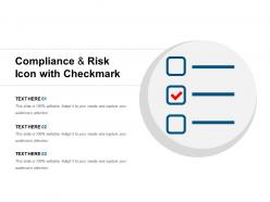 Compliance and risk icon with checkmark