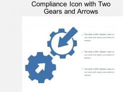 Compliance icon with two gears and arrows