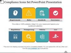 Compliance icons set powerpoint presentation