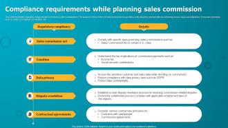 Compliance Requirements While Planning Sales Commission
