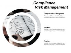 Compliance risk management ppt powerpoint presentation gallery deck cpb