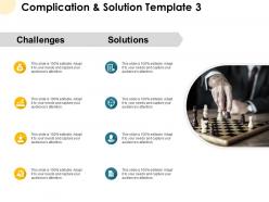 Complication and solution template chess ppt powerpoint presentation pictures model