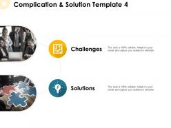 Complication and solution template puzzle ppt powerpoint presentation pictures slides