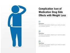 Complication icon of medication drug side effects with weight loss