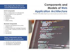 Components and models of web application architecture
