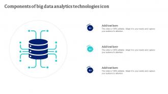 Components Of Big Data Analytics Technologies Icon