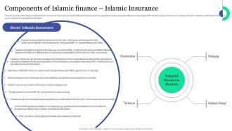Components Of Islamic Finance Islamic Insurance Islamic Banking And Finance Fin SS V