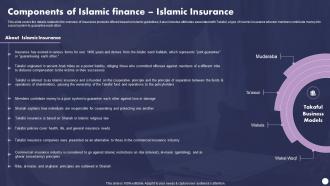 Components Of Islamic Finance Islamic Insurance Profit And Loss Sharing Finance Fin SS V