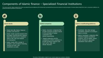 Components Of Islamic Finance Specialized Financial Institutions A Complete Understanding Fin SS V