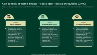 Components Of Islamic Finance Specialized Financial Institutions A Complete Understanding Fin SS V Content Ready Appealing