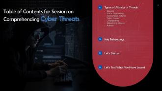 Comprehending Cyber Threats Training Ppt Aesthatic Captivating