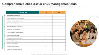 Comprehensive Checklist For Crisis Management Plan