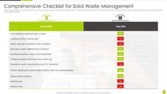 Comprehensive Checklist For Solid Waste Management