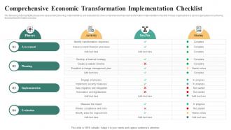 Comprehensive Economic Transformation Implementation Checklist