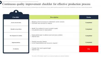 Comprehensive Guide Continuous Quality Improvement Checklist For Effective Strategy SS V