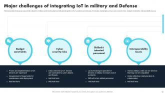 Comprehensive Guide For Applications Of IoT In Defense And Military Powerpoint Presentation Slides IoT CD Best Colorful
