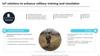 Comprehensive Guide For Applications Of IoT In Defense And Military Powerpoint Presentation Slides IoT CD Aesthatic Colorful
