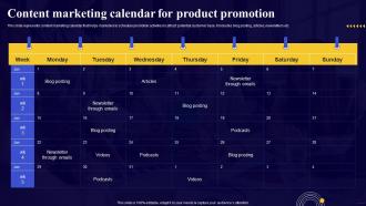 Comprehensive Guide For Network Content Marketing Calendar For Product Promotion