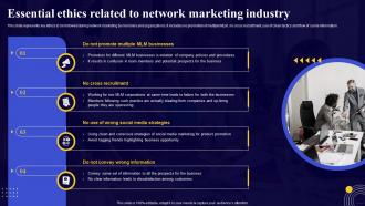 Comprehensive Guide For Network Essential Ethics Related To Network Marketing Industry