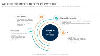 Comprehensive Guide For Understanding Major Considerations For Term Life Insurance Fin SS