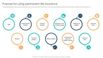 Comprehensive Guide For Understanding Purpose For Using Permanent Life Insurance Fin SS