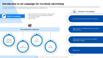 Comprehensive Guide To Facebook Introduction To Ad Campaign For Facebook Advertising MKT SS