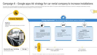 Comprehensive Guide To Google Campaign 6 Google Apps Ad Strategy For Car Rental Company MKT SS V