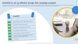 Comprehensive Guide To Google Checklist To Set Up Effective Google Ads Campaign Program MKT SS V