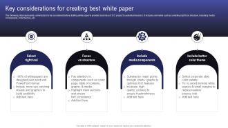Comprehensive Guide To Raise Key Considerations For Creating Best White Paper BCT SS