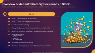 Comprehensive Guide To Understand Overview Of Decentralized Cryptocurrency Bitcoin Fin SS