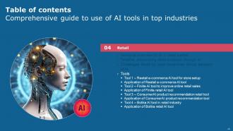 Comprehensive Guide To Use Of AI Tools In Top Industries Powerpoint Presentation Slides AI CD V Impactful Colorful