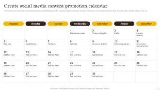 Comprehensive Integrated Marketing Create Social Media Content Promotion Calendar MKT SS V