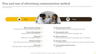 Comprehensive Integrated Marketing Pros And Cons Of Advertising Communication Method MKT SS V