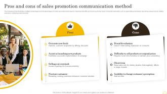 Comprehensive Integrated Marketing Pros And Cons Of Sales Promotion Communication Method MKT SS V