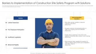 Comprehensive Safety Plan Building Site Barriers To Implementation Of Construction Site Safety Program