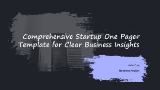 Comprehensive Startup One Pager Template For Clear Business Insights PPT H