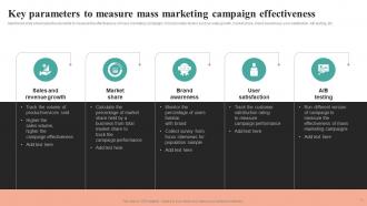 Comprehensive Summary Of Mass Marketing Techniques To Enhance Business Performance MKT CD V Captivating Customizable