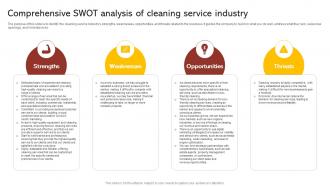 Comprehensive SWOT Analysis Of Cleaning Commercial Cleaning Business Plan BP SS
