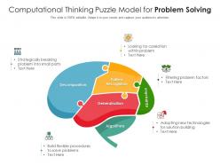 Computational thinking puzzle model for problem solving