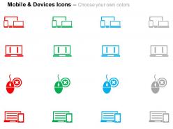 Computer and mobile devices mouse technology ppt icons graphics